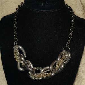 ❤️ Silver Gold Chunky Necklace